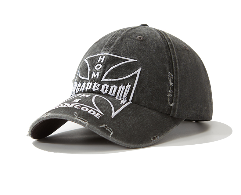 custom vintage washed frayed ripped baseball cap
