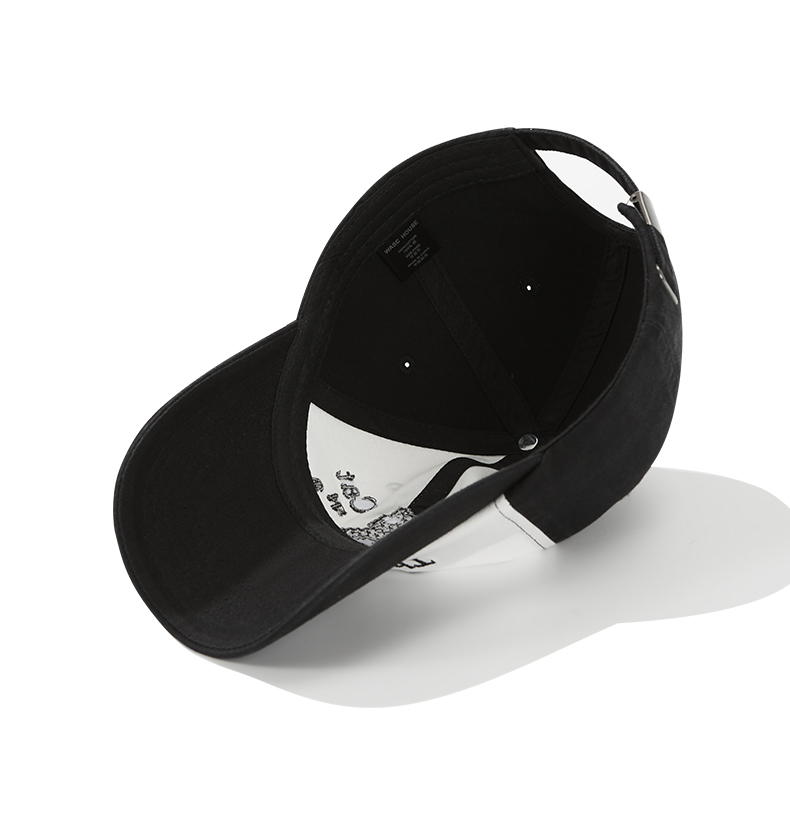 custom black white color block embroidered sun protection baseball cap