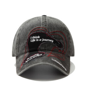 custom heavy duty heart patch embroidery baseball cap