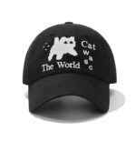 custom black white color block embroidered sun protection baseball cap