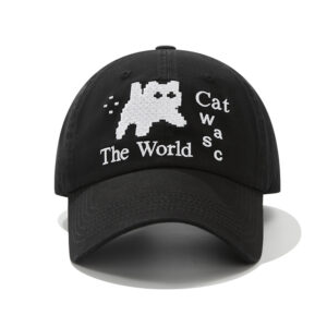 custom black white color block embroidered sun protection baseball cap