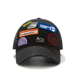 custom heavy craft seven logos distressed ripped edge baseball cap