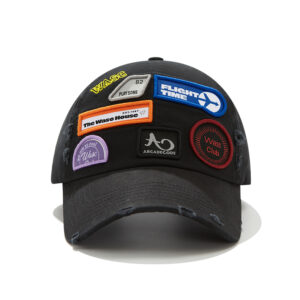 custom heavy craft seven logos distressed ripped edge baseball cap
