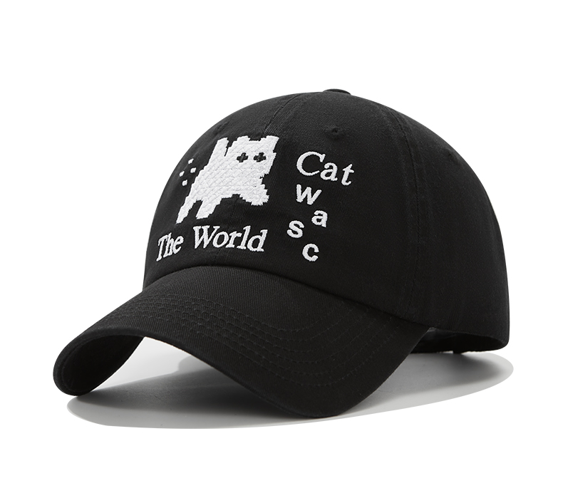 custom black white color block embroidered sun protection baseball cap
