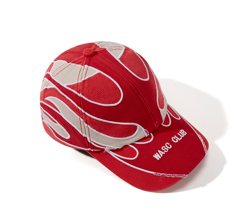 custom washed vintage baseball cap with flame embroidery