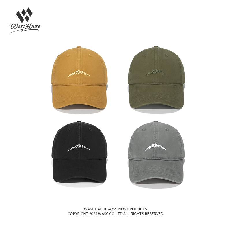 custom snow mountain embroidered logo baseball cap