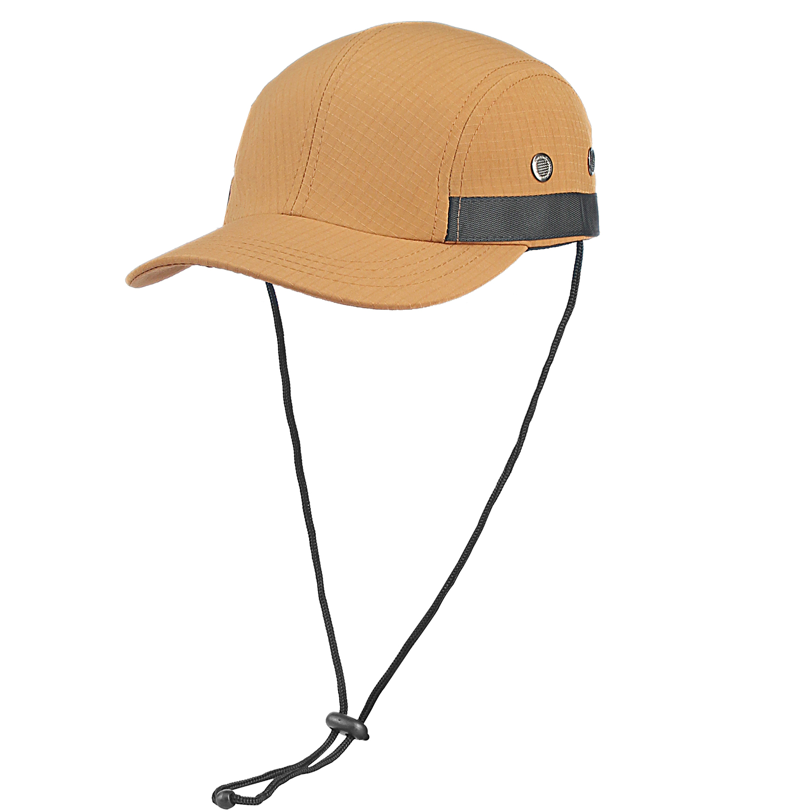 custom quick dry waterproof baseball cap with wind lanyard, uv protection, metal eyelets & breathable mesh