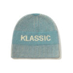 Custom Marled Vertical Rib Cuffed Beanie Front Block Letter Jacquard Band