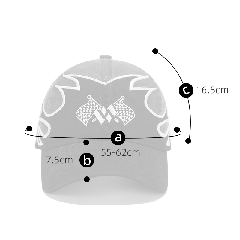 custom racing style flame embroidery baseball cap