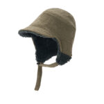 custom sherpa lined trapper hat short visor brim adjustable strap chin tie
