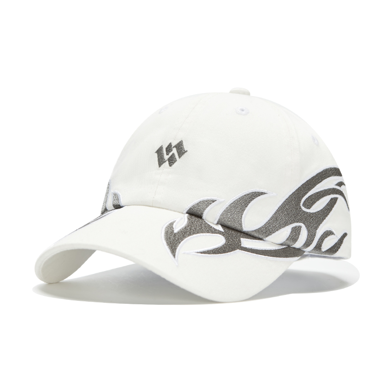custom flame embroidery streetwear baseball cap