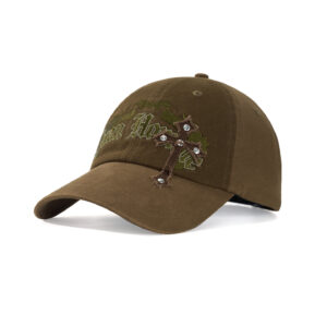 custom color block cross embroidery rivet baseball cap