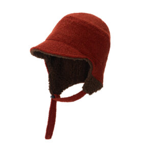 custom sherpa lined trapper hat short visor brim adjustable strap chin tie