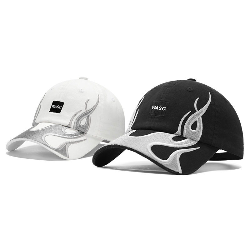 custom embroidered logo & flame embroidery baseball cap