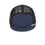custom highly breathable mesh color block 5 panel cap