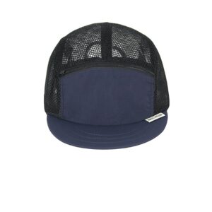 custom highly breathable mesh color block 5 panel cap