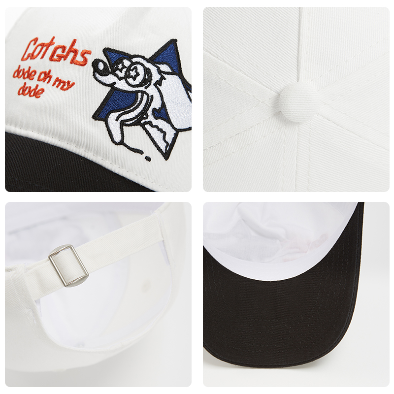 custom blue & white puppy embroidery baseball cap