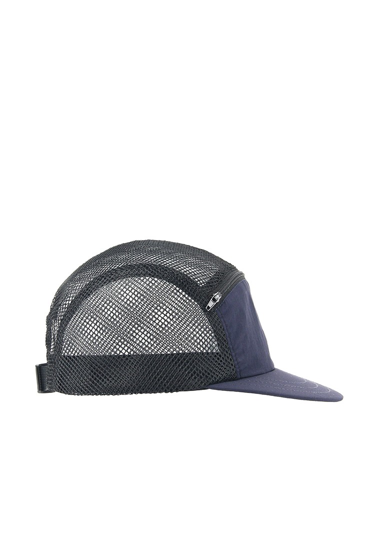custom highly breathable mesh color block 5 panel cap