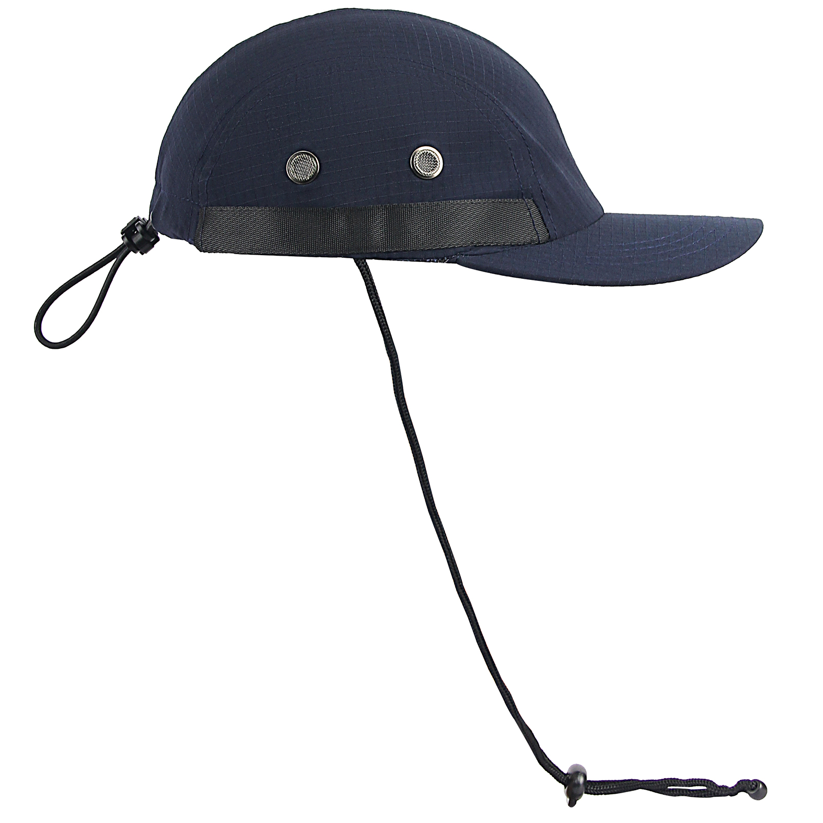 custom quick dry waterproof baseball cap with wind lanyard, uv protection, metal eyelets & breathable mesh