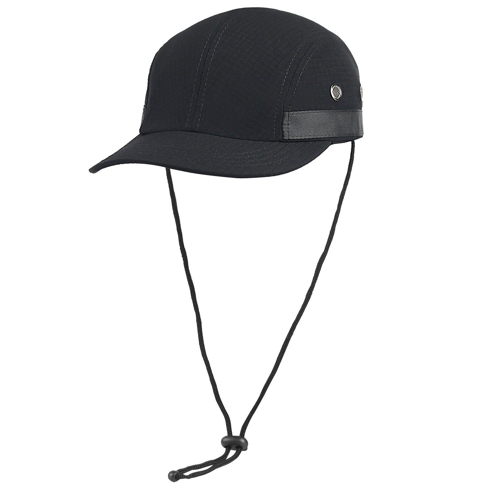 custom quick dry waterproof baseball cap with wind lanyard, uv protection, metal eyelets & breathable mesh