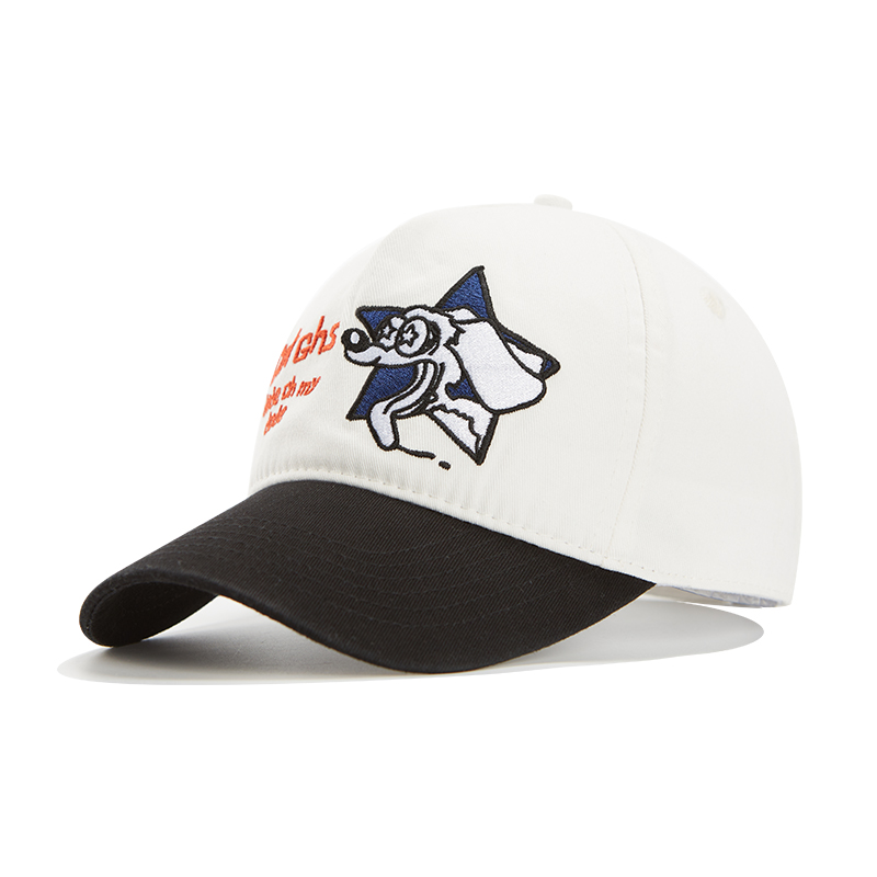 custom blue & white puppy embroidery baseball cap