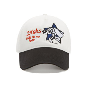 custom blue & white puppy embroidery baseball cap