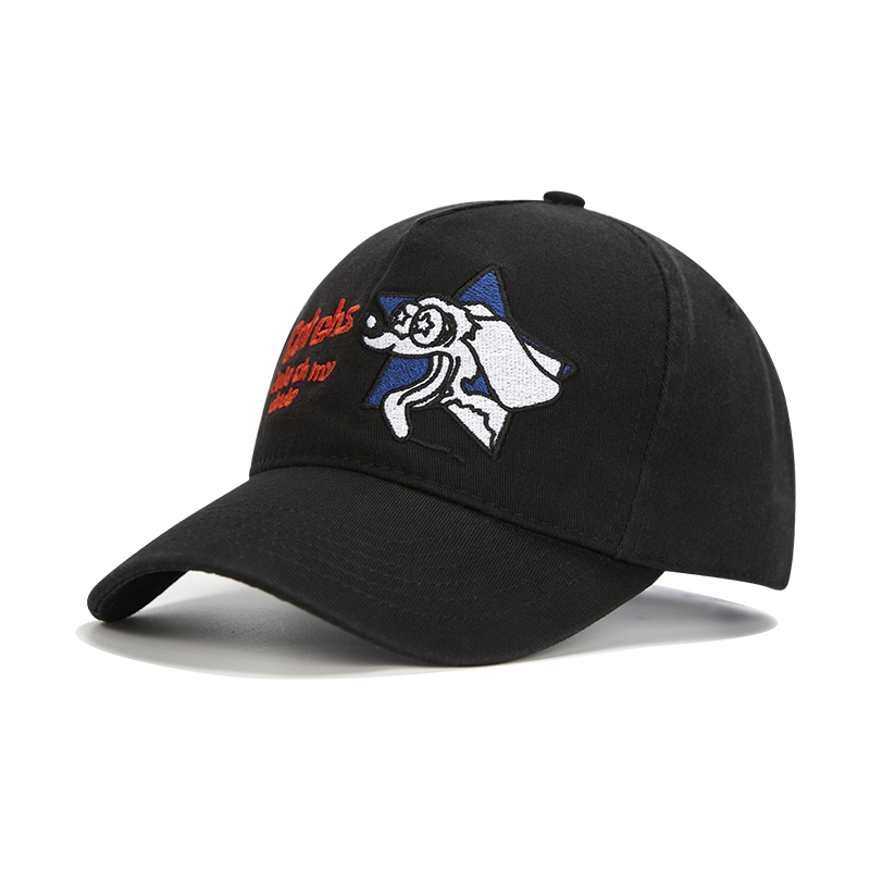 custom blue & white puppy embroidery baseball cap