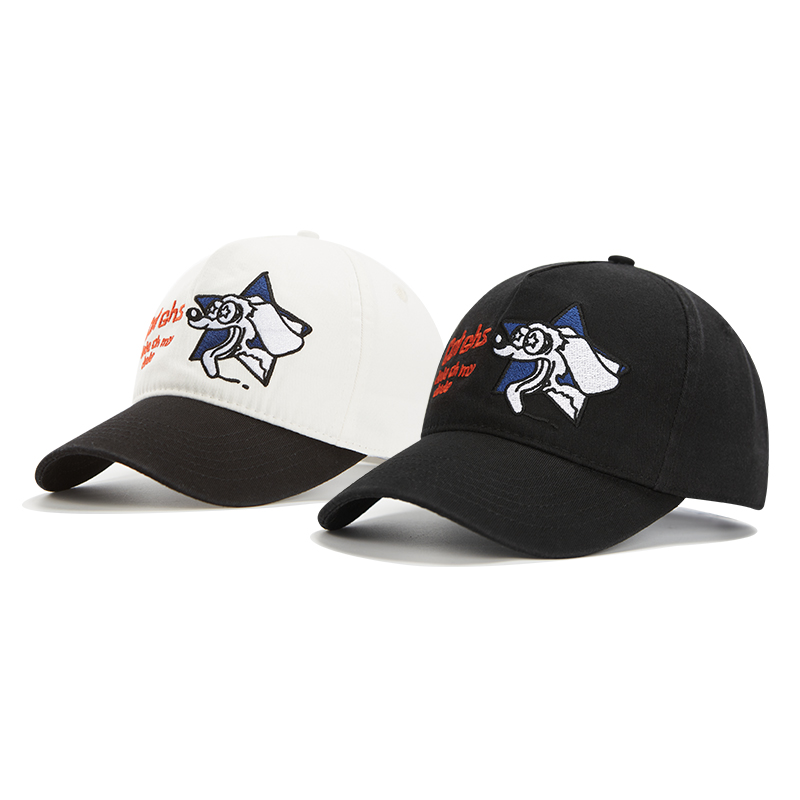 custom blue & white puppy embroidery baseball cap