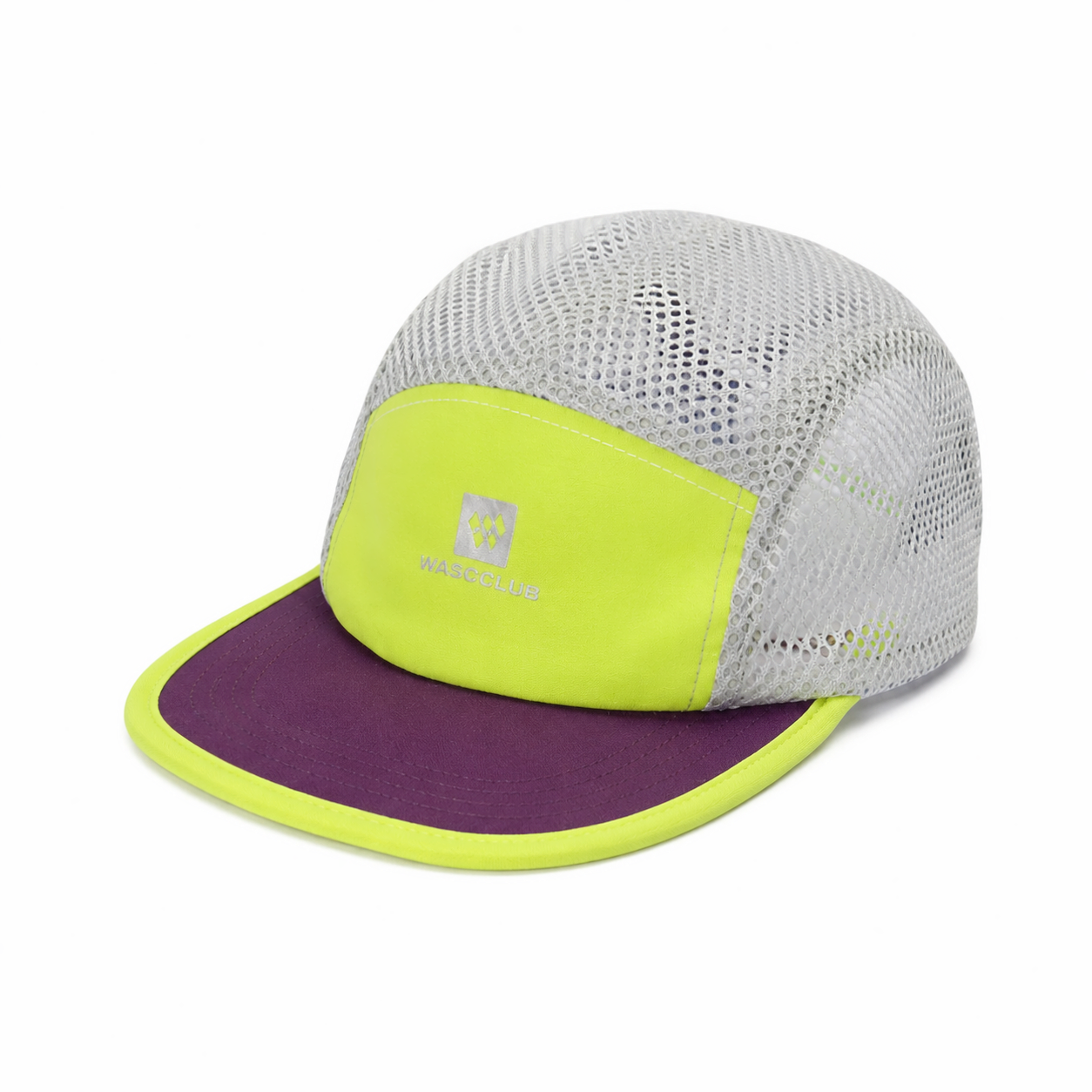 custom color block quick dry breathable mesh uv protection 5 panel cap
