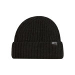 Custom Chunky Vertical Rib Cuffed Knit Beanie Small Rectangular Fabric Label