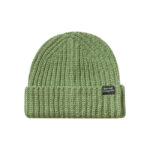 Custom Chunky Vertical Rib Cuffed Knit Beanie Small Rectangular Fabric Label