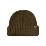 Custom Chunky Vertical Rib Cuffed Knit Beanie Small Rectangular Fabric Label