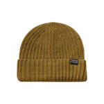 Custom Chunky Vertical Rib Cuffed Knit Beanie Small Rectangular Fabric Label