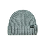 Custom Chunky Vertical Rib Cuffed Knit Beanie Small Rectangular Fabric Label