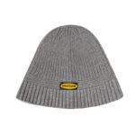 custom chunky vertical rib knit bucket hat oval woven logo patch