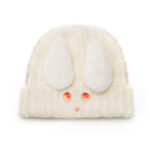 custom curly plush cuffed beanie dual furry puppy ear