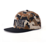 custom desert camo flat brim cap with flat embroidery