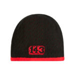 custom eyelet mesh knit beanie border trim number patch embroidery hat