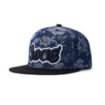 custom flat brim cap with 3d cherry blossom embroidery