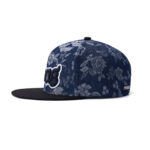 custom flat brim cap with 3d cherry blossom embroidery