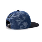 custom flat brim cap with 3d cherry blossom embroidery