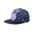 custom flat brim cap with flat embroidery & print