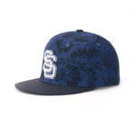 custom flat brim cap with flat embroidery & print