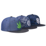 custom flat brim cap with flat embroidery & print