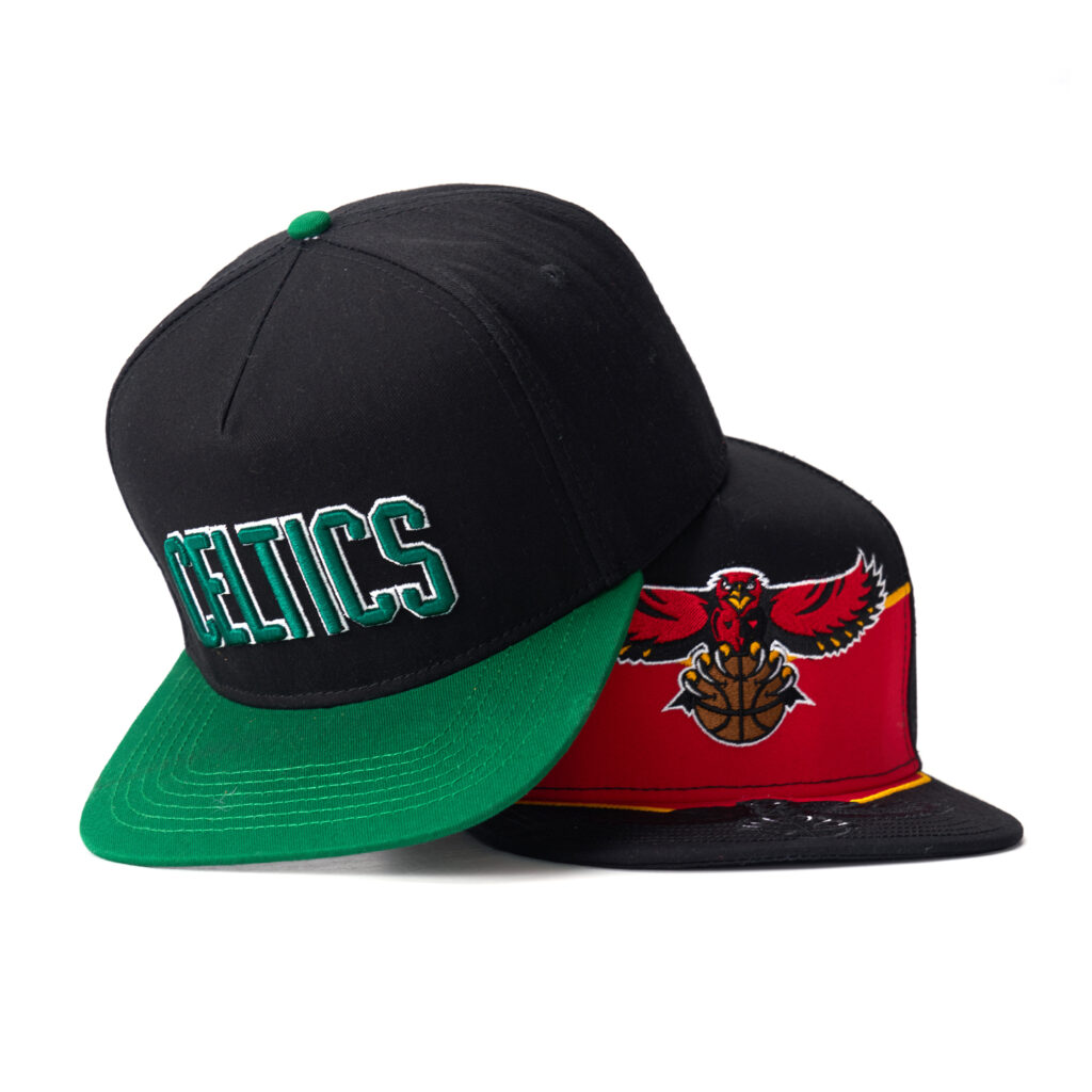 custom flat brim cap with large eagle embroidery