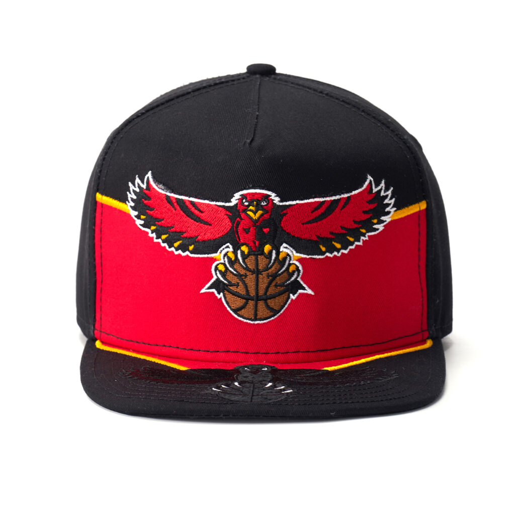 custom flat brim cap with large eagle embroidery