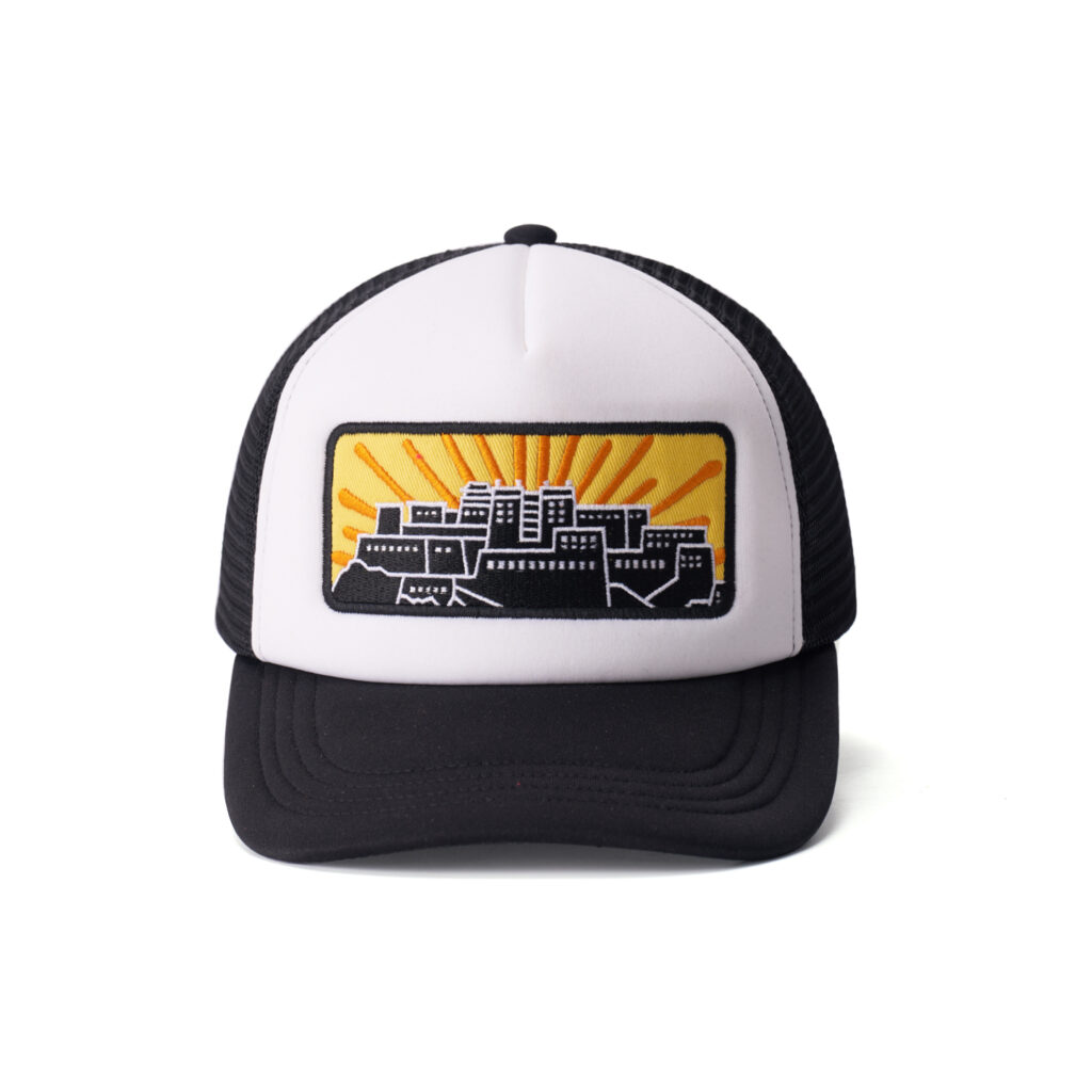 custom foam front trucker cap with flat embroidery