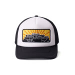 custom foam front trucker cap with flat embroidery