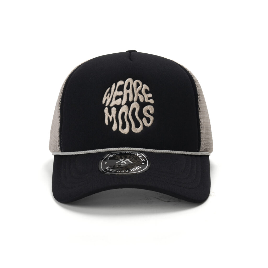 custom foam front trucker cap with flat embroidery
