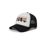 custom foam trucker cap with floral embroidery